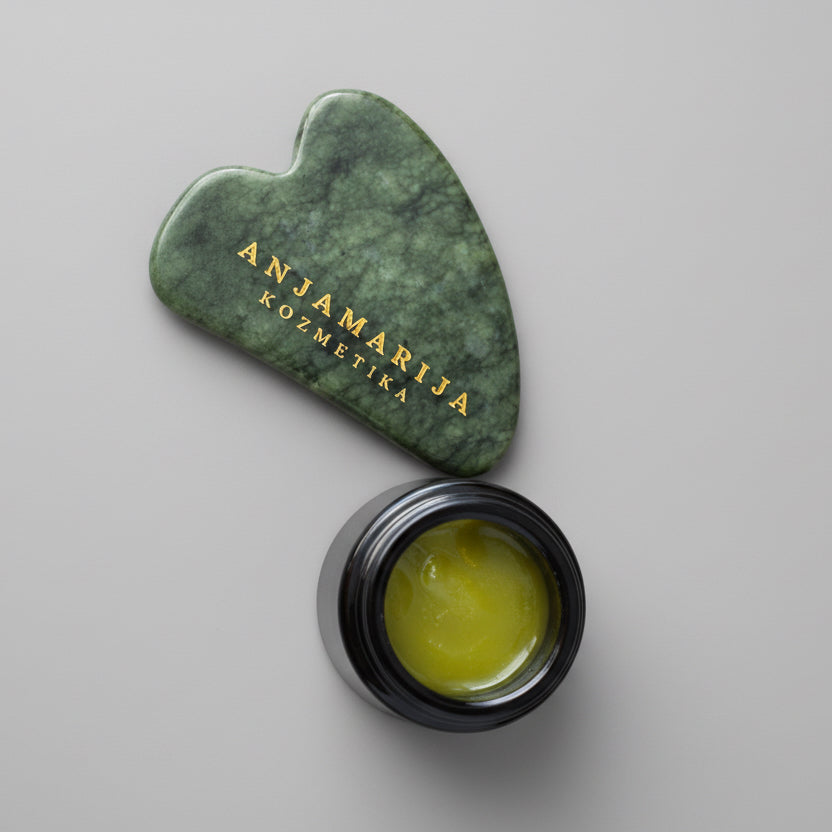 gua sha zeleni kamen luksuzna nega kože